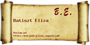 Batiszt Eliza névjegykártya